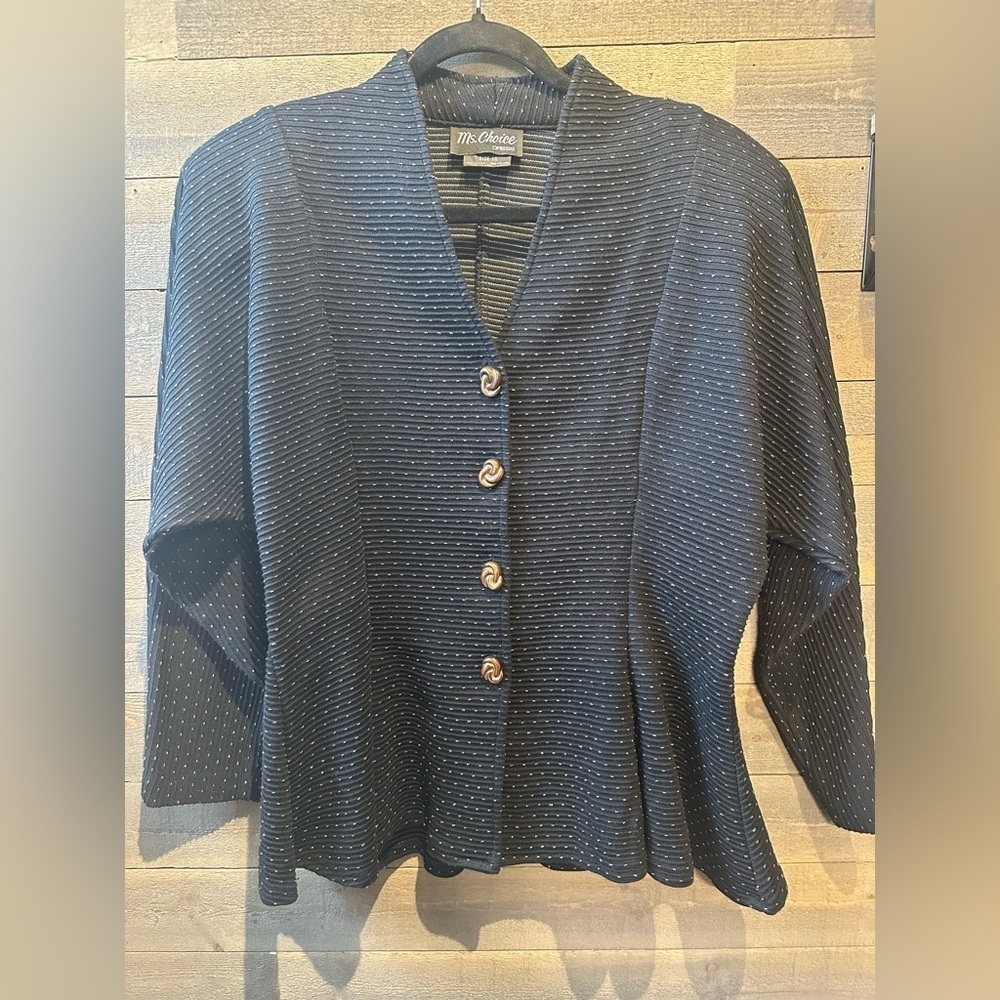 Vintage Ms. Choice Dress button down metallic blazer size 16